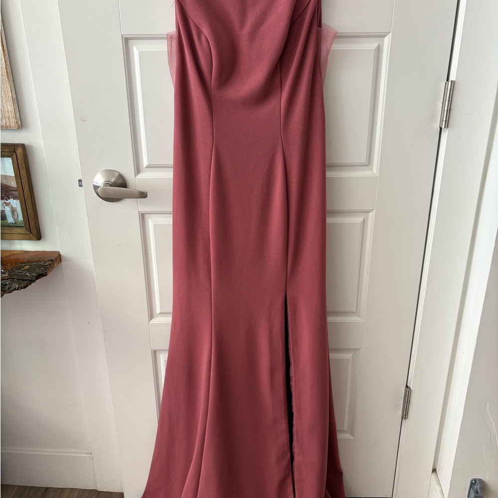 Azazie Rogue Bridesmaid Dress in Desert Rose A6 EUC